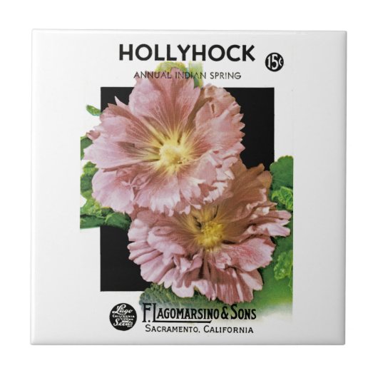 Carreau Paquet de semence Vintage Hollyhock (Devant)