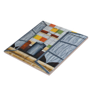 Carreau Par une fenêtre française.