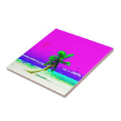 Carreau Paradis rose au néon de palmier (Côté)