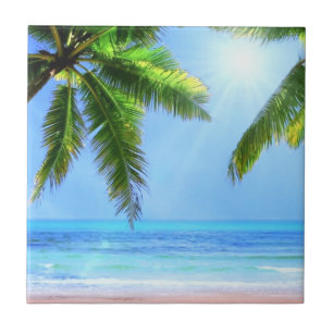 Carreau Paradis tropical - Belle plage, Palmiers