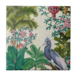 Carreau Paradise Chinoiserie<br><div class="desc">Paradis Chinoiserie I par Naomi McCavitt. Oiseaux colorés, verdure et fleurs se rassemblent pour créer une scène tropicale vibrante. | 106715Z</div>