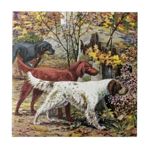 Carreau Paramètres Amoureux de les chiens d'art vintage
