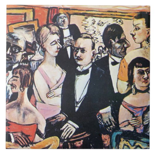Carreau Paris Society, fine art de Max Beckmann (Devant)