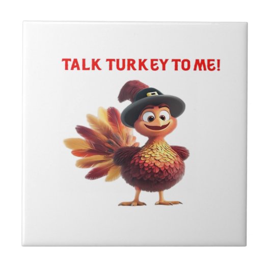 Carreau Parle dinde à moi drôle de conception de Thanksgiv (Devant)