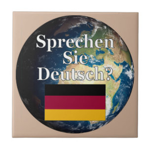 Carreau Parles-tu allemand ? en allemand. Drapeau et Terre