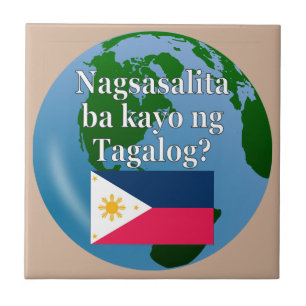 Carreau Parlez-vous le tagalog ? en tagalog. Drapeau et gl