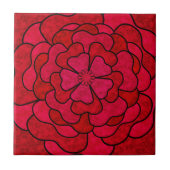 Carreau Parquet de fleurs rouges abstraites et fleuries (Devant)
