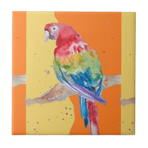 Carreau Parrot coloré Macaw Aquarelle Carrelage céramique