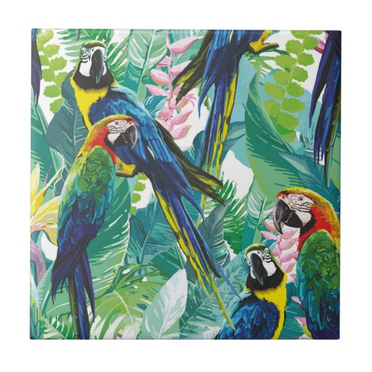 Carreau Parrot Jungle Plutôt Bleu Vert (Devant)