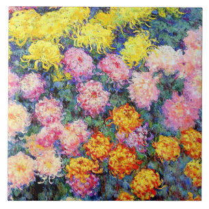 Carreau Parterre de chrysanthèmes par Monet