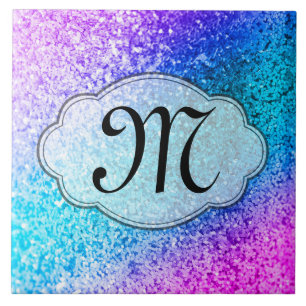 Carreau Parties scintillant à billes Girls rose Monogramme