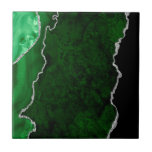 Carreau Parties scintillant argentée Chic Marbre vert de l<br><div class="desc">Les âges sont des pierres qui sont caractérisées par des bandes de différentes couleurs qui ne sont pas très contrastées. Ce magnifique et élégant design en vert émeraude ou forestier dans différentes teintes avec éclat argenté et parties scintillant a une esthétique minérale comme agate.</div>