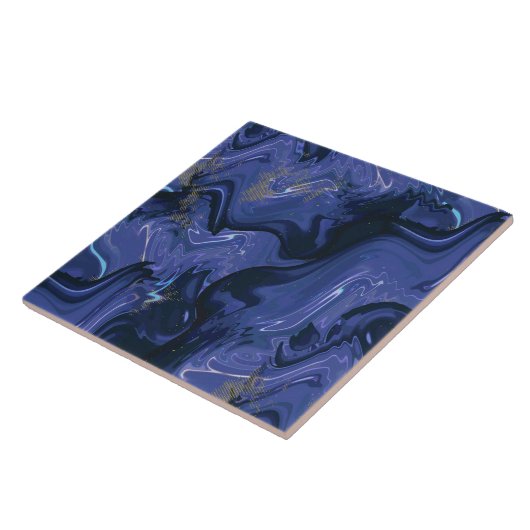 Carreau Parties scintillant bleue Galaxy Swirl Abstrait Mo (Côté)