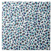 Carreau Parties scintillant d'or bleu Motif Leopard (Devant)