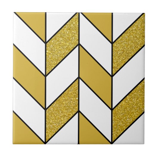 Carreau Parties scintillant d'or moderne Herringbone Chevr (Devant)