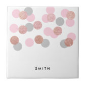 Carreau parties scintillant d'or rose élégant confetti ros (Devant)