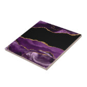 Carreau Parties scintillant dorée en marbre noir violet (Côté)