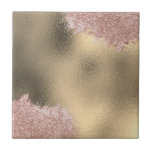 Carreau parties scintillant dorée rosegold personnalisée m<br><div class="desc">Rosegold parties scintillant rose or tuile en céramique moderne personnalisée</div>