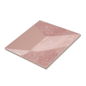 Carreau parties scintillant en or rose géométrique (Côté)