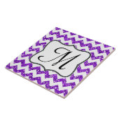 Carreau Parties scintillant moderne Chevron Monogramme Dis (Côté)