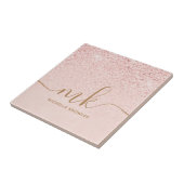 Carreau Parties scintillant or Rose tendance Initiales fan (Côté)