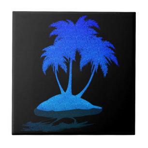 Carreau Parties scintillant Palmiers Bleus Carrelage en cé