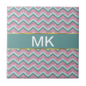 Carreau Parties scintillant rose Motif ZigZag (Devant)