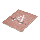 Carreau Parties scintillant rose Rose or et Monogramme éti (Côté)
