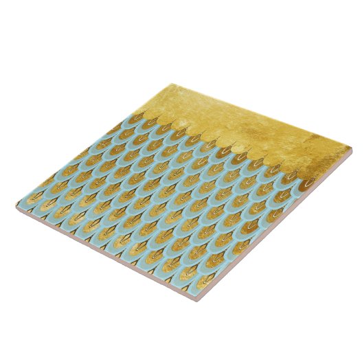 Carreau Parties scintillant Turquoise bleu brillant Balanc (Côté)