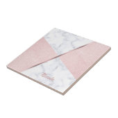 Carreau Parties scintillantes roses girly élégantes d'or (Côté)