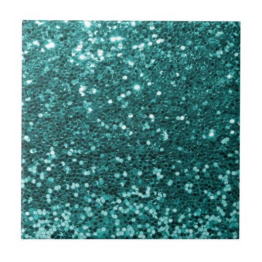 Carreau Parties scintillantes turquoises chics de Faux (Devant)