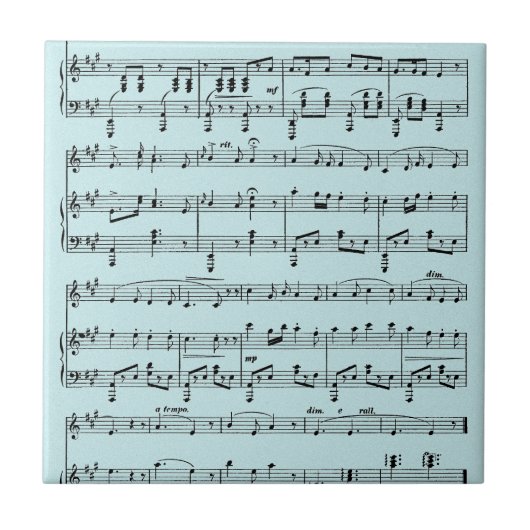 Carreau Partition de musique bleue (Devant)