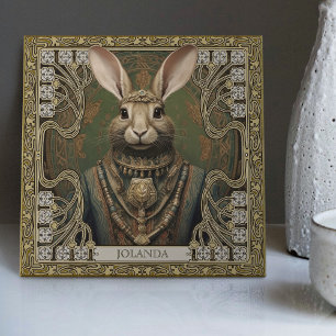Carreau Parures Tribales de l'Esprit du Lapin Mystique