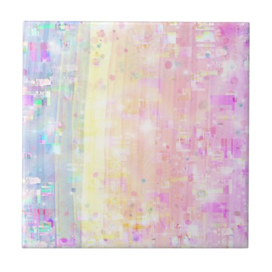 Carreau Pastel Arc-en-ciel Design rose, bleu, Ceram jaune (Devant)