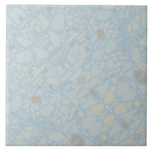 Carreau Pastel bleu clair moderne simple effet terrazzo