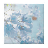 Carreau Pastel Bleu Doux Jacaranda Arbre Fleurs Fleurs (Devant)