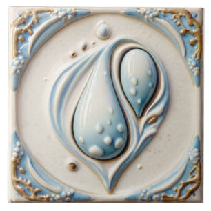 Carreau Pastel Blue & White Water Drops Carrelage salle de