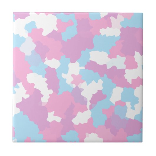 Carreau Pastel Camouflage Motif d'art Abstrait (Devant)