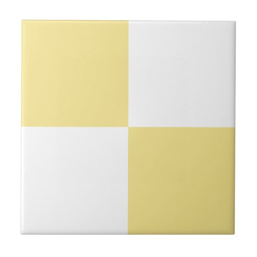 Carreau Pastel Jaune et Blanc damier Moderne (Devant)
