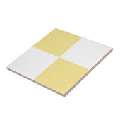 Carreau Pastel Jaune et Blanc damier Moderne (Côté)
