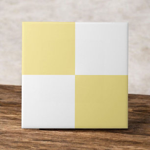 Carreau Pastel Jaune et Blanc damier Moderne
