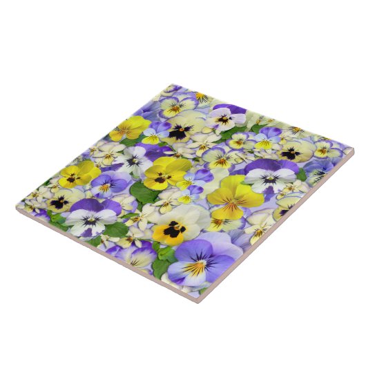 Carreau Pastel Pansies (Côté)