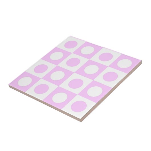 Carreau Pastel Pink Dots and Squares Pattern (Côté)
