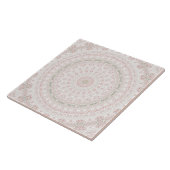 Carreau Pastel Pink et Green Mandala Motif Design (Côté)