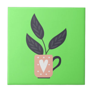 Carreau Pastel plante moderne simple