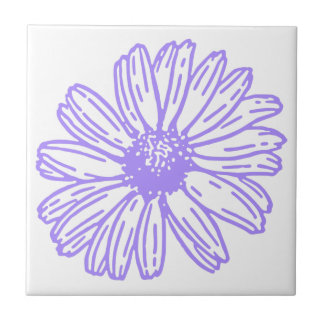 Carreau Pastel Purple Daisy Flower Print, Hippie Floral