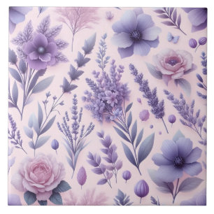 Carreau Pastel Purple Fleur de lavande esthétique