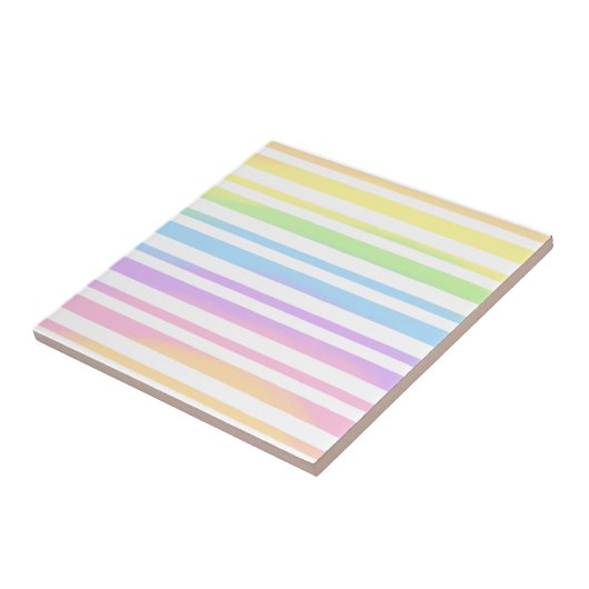 Carreau Pastel Rainbow Stripes Blur Art Design Abstrait (Côté)