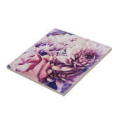 Carreau Pastel rose violet Rose Chrysanthème Fleurs (Côté)