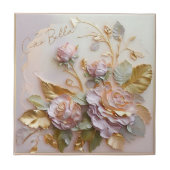 Carreau Pastel Sculpture Rose (Devant)